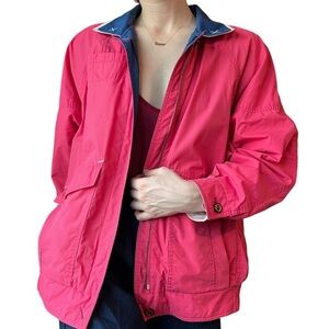 Pink and blue windbreaker jacket / Vintage 1980s / London Fog / M Womens